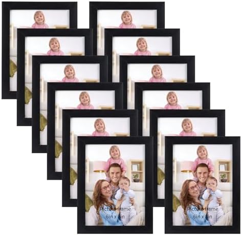 Giftgarden 6x8 Picture Frame Black 6 x 8 Photo Frames Bulk for Wall or Tabletop Display, 12 Pack by Giftgarden