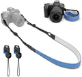 Blue Minimalist Denim lifestyle Camera Shoulder Neck Strap with Quick Release for Most Mirrorless Cameras Canon EOS R50 R10 Fuji X-T30 III XT-50 Nikon Z5 Z50 II Z fc Zf, Adjustable Comfortable Strap by JJC