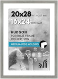 Americanflat 20x28 Poster Frame - Matted to 16x24 - Engineered Wood - Grey by Americanflat
