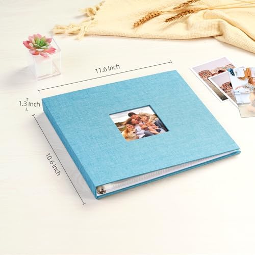 Mublalbum 10x10 Inch 3 Ring DIY Scrapbook Photo Album 40 Pages, Blue - Image 2