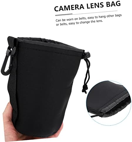 SHOWERORO Neoprene Camera Lens Pouch Universal Lens Bag for Dslr Camera Lenses Shockproof and Water-Resistant Protective Case with Drawstring 2-pack 5.51 X 3.74 X 3.74 in - Image 3