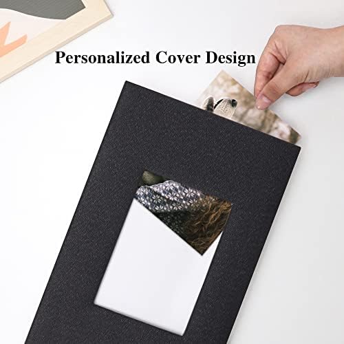 Vienrose 4x6 Photo Album,300 Pockets,Linen Cover with Window,Black - Image 3