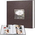 Popotop Photo Album 4x6 200 Photos with Writing Space, Leather Cover Album with Display Picture Window, Photo Book for Wedding Family Baby Gift by Popotop