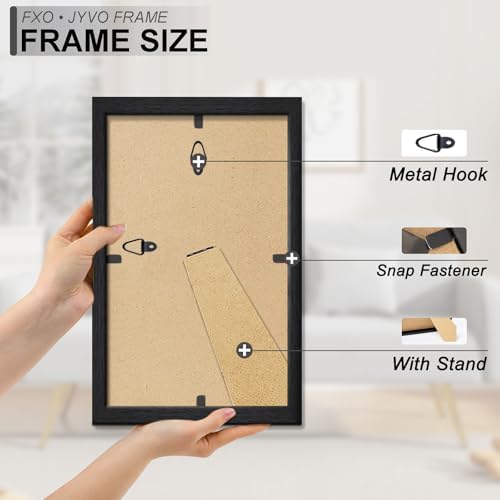 5.5x8.5 Picture Frame Set of 4 Black Engineered Wood Tabletop/Wall Hanging - Image 6