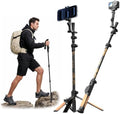 TELESIN TrekShot Carbon Fiber Selfie Stick Tripod, 3-in-1 Hiking Stick Pole by telesin