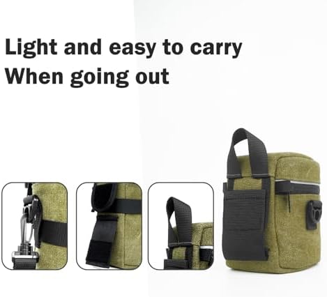 Camera Lens Case Lens Bag Compatible (3.15" x 3.74"(Canvas, Green)) - Image 7