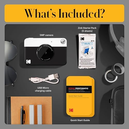 Kodak Printomatic Instant Camera (Black) Basic Bundle + Zink Paper (20 Sheets) + Deluxe Case - Image 3