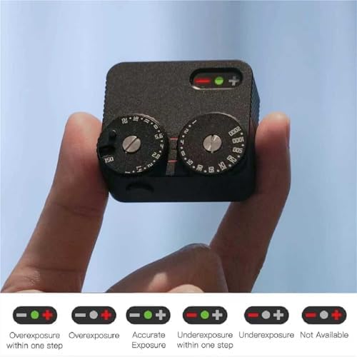 Light Meter for Cameras - Real-time Exposure Meter, 2 Dials for Aperture & Shutter Speed, 45° Metering, Adjustable Cold Shoe Mount, Ideal for Vintage Cameras (Black) - Image 2