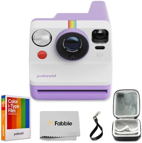 Polaroid Now Generation 3 I-Type Instant Camera (Purple) Bundle with Color I-Type Film (8 Exposures), Hard Protective Case, and Wrist Strap by Polaroid