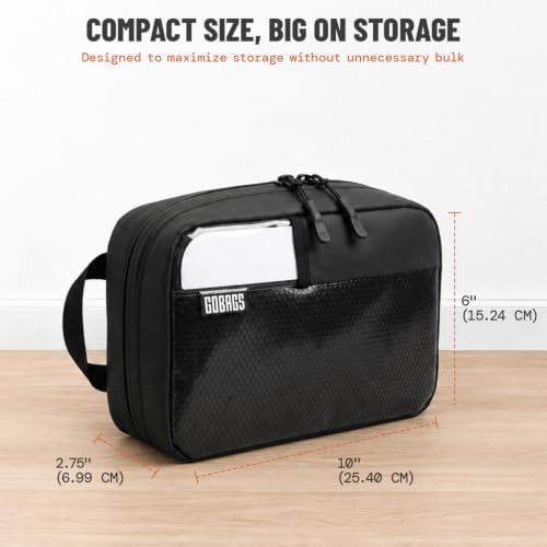 GOBAGS Organizer Zipper Bag - Electronics & Camera Accessories Bag - Cable organizer, Gear Accessory Pouch, Travel Camera Essentials, Black - Image 6