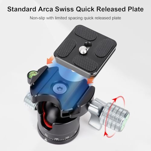 Koolehaoda Low Profile Tripod Head, Mini Ball Head Camera 360° Panoramic - Image 4