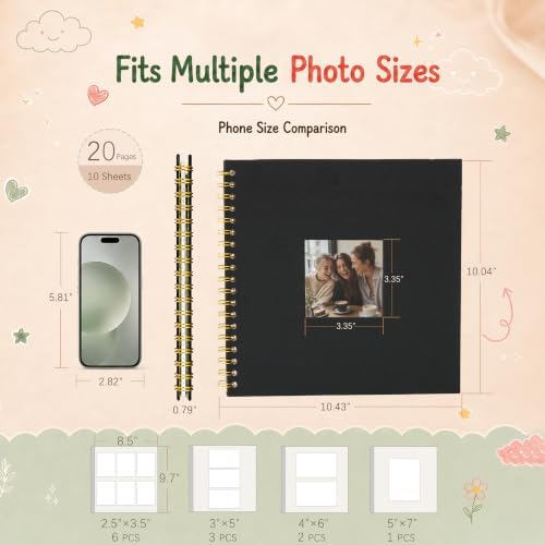 10x10 Spiral Self Adhesive Photo Album 20 Pages Black - Image 3