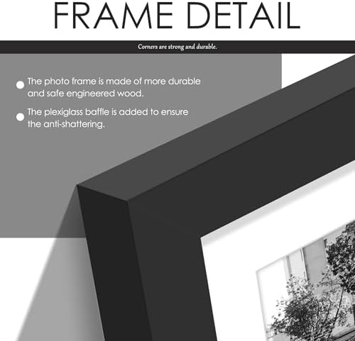 DUENPY 12.5x15 Collage Frame For 5 4x6 Photos Black Mat - Image 5