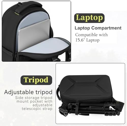 TORIBIO Large Hardshell Camera Backpack DSLR/SLR/Mirrorless Photography Bag - Image 5