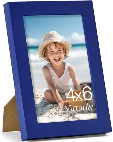 Vittanly 4x6 Picture Frame Made of Solid Wood for Wall or Tabletop, Royal Blue by Vittanly