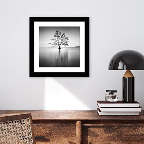Americanflat 10x10 Picture Frame with Shatter-Resistant Glass - Use as 8x8 Frame with Mat or Display 10x10 Photo Without Mat - Signature Collection - Square Frames for Wall Display - Black - Image 4