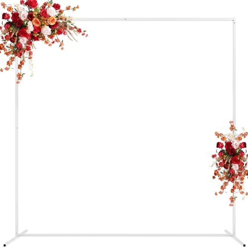 Asee'm 6.6FTx6.6FT White Wedding Arch Backdrop Stand Square Metal by Aseem