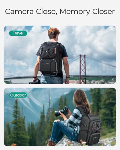 BAGSMART Camera Bag for Photographers Professional Fits up to 15.6" Laptop - Image 6