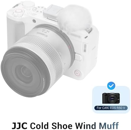 JJC Cold Shoe Wind Muff for Canon EOS R50 V R50V Camera(Not for R50), White - Image 2