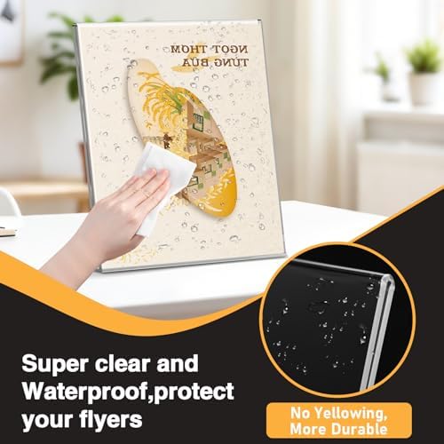 13 Pack Acrylic Sign Holder 8.5x11, L-Shape Clear Plastic Display Stands for Tabletop, Slanted Back Menu Flyer Paper Photo Picture Frame Display Stand for Restaurants Office Store Show Fair - Image 5