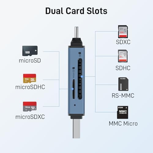 acer SD Card Reader USB C, Dual Slots USB Type C to Micro SD Card Adapter - Image 6