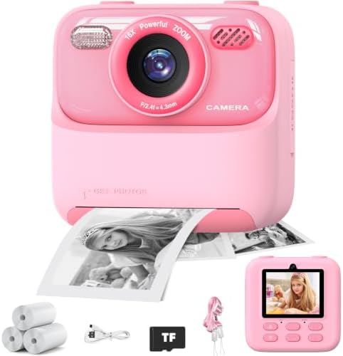 masterbee Kid Camera Instant Print Photo, Birthday Gifts for Girls and Boys, Kids Digital Camera Toys, 1080P HD Video, 3 4 5 6 7 8 9 10 11 12 Year Old Boy Gifts/Girl Gifts by masterbeeKidsCameras%7E