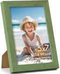 Vittanly 5x7 Picture Frame Made of Solid Wood for Wall & Table, Rustic Green by Vittanly