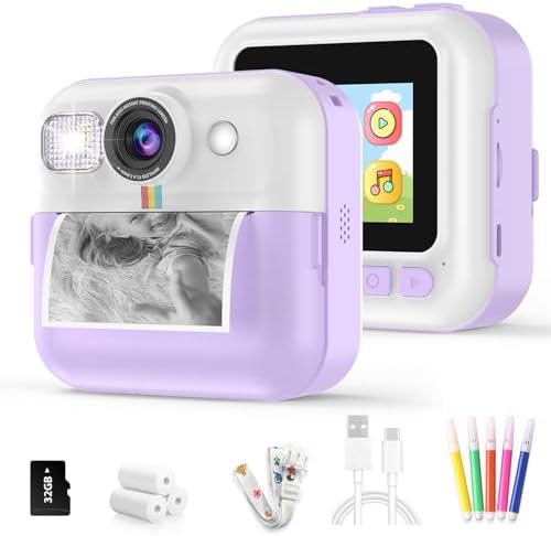 Instant Print Camera for Kids, Children Digital Video Camera Toddler Toys by BOFIDAR