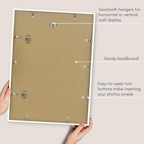 Americanflat 16x22 Poster Frame - Matted to 12x18 - Slim Molding - White - Image 6