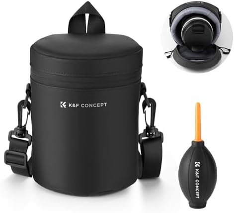K&F CONCEPT Camera Lens Case, 3-Way Carry Bag for Lens with Air Blower by KFCONCEPT