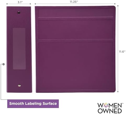 Carstens 3-Inch Heavy Duty 3-Ring Binder - Side Opening, Dewberry Purple, Durable Plastic, Precision No-Gap Rings, Waterproof Cover, No Pockets, Holds 400 Letter Sheets, BPA-Free Made in USA (1707-3R) - Image 4