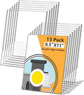 13 Pack Acrylic Sign Holder 8.5x11, L-Shape Clear Plastic Display Stands for Tabletop, Slanted Back Menu Flyer Paper Photo Picture Frame Display Stand for Restaurants Office Store Show Fair by Unknown