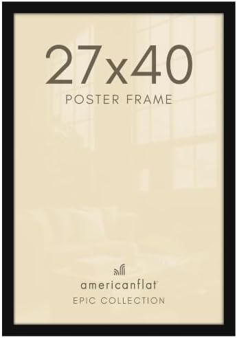 Americanflat 27x40 Poster Frame - Engineered Wood - Black by Americanflat