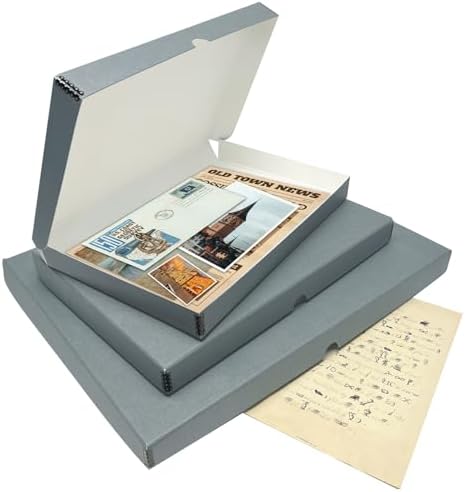 Lineco Clamshell Archival Storage Box, 18.5x24.5x1.75 Inch, Gray, Pack of 2 - Image 5