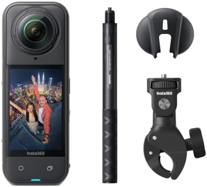 Insta360 X5 Motorcycle Bundle - Waterproof 8K 360° Action Camera, Rugged & Replaceable Lens, 3-Hour Battery, Clear Audio, Stabilization, Invisible Selfie Stick Effect, Leading Low Light by Unknown