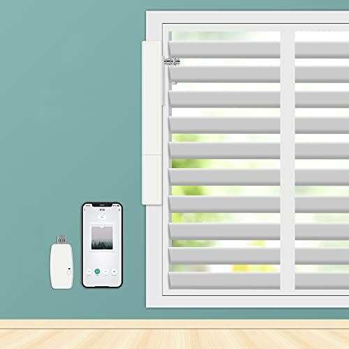 Blindsmart Plantation Shutters Motor, Smart Electric Motor Automatic Opener for Plantation Shutters for Interior Windows, USB Rechargeable Driver for Window Shutters (Zigbee Version, with Solar Panel) by Blindsmart