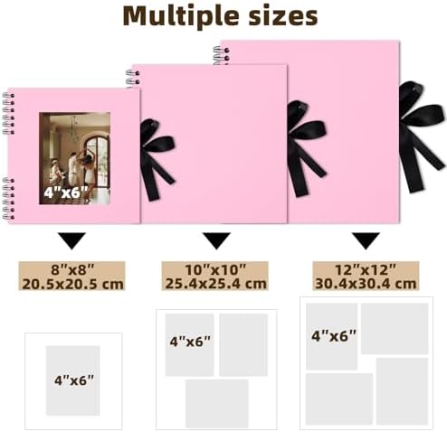 Scrapbook Photo Album DIY 8x8 Inch Thick Kraft 40 Pages Pink - Image 4