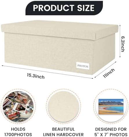 Photo Storage Box 5x7, Decorative Photo Boxes storage With Lids - Image 3