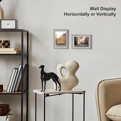Egofine 4x6 Floating Frames Set of 2, Double Plexiglass Picture Frame, Made of Solid Wood Display Any Size Photo up to 4x6, Wall Mount or Tabletop Standing, Grey - Image 6
