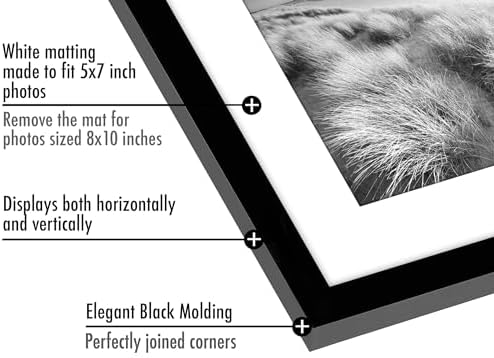 Americanflat 8x10 Picture Frame 2-Pack - Matted to 5x7 - Black - Image 3