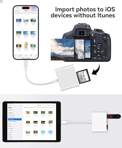 AkHolz SD Card Reader for iPhone iPad Built-in Lightening & USB-C Dual Connectors Card Adapter with SD MicroSD USB-A 3 Slots Trail Camera Memory Card Viewer, Portable No App Required Plug and Play - Image 4