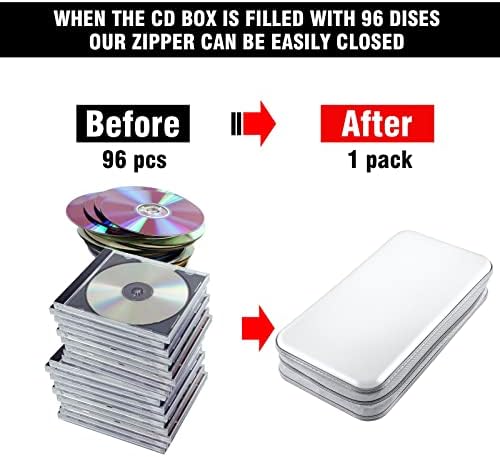 96‑Capacity Hard Plastic CD/DVD Binder for Car, Home & Travel - Image 4