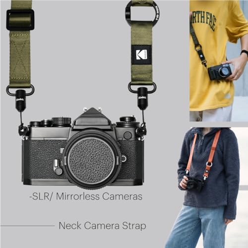KODAK Multi-Purpose Camera Strap (QD Snaplock (Black) 1 Pair) - Lighweight, Durable, QD system, Aluminium Alloy, Universal Compatibility, SLR Cameras, Compact Cameras - Image 2