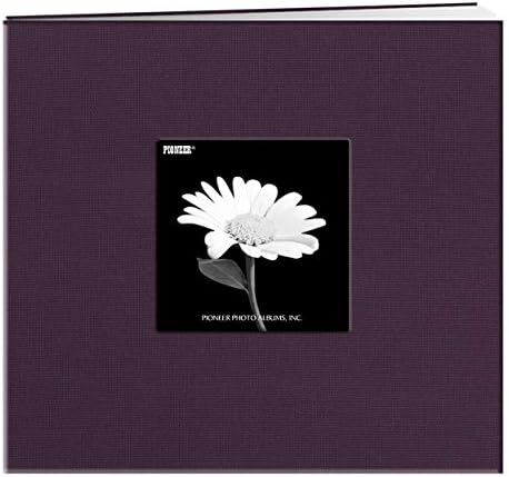 Pioneer Photo Albums Fabric Frame Cover Post Bound Scrapbook, 8"x8", Wildberry Purple by PioneerPhotoAlbums