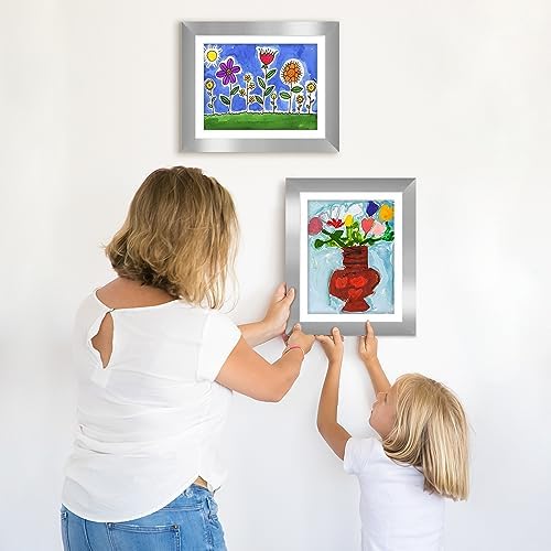 Americanflat 8.5x11 Changeable Kids Art Frame 2-Pack - Silver - Image 2