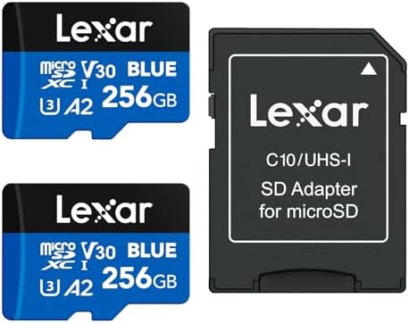 Lexar 256GB 2 PK Blue Micro SD Card 160MB/s microSDXC UHS-I Memory Card by Lexar