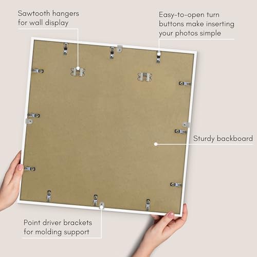 Americanflat 24x24 Poster Frame - Matted to 12x12 - Slim Molding - White - Image 5
