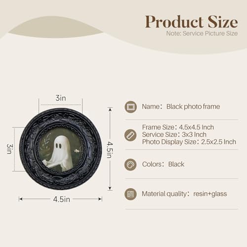 Cuspin Black Vintage Picture Frame Set of 2, Gothic Baroque Resin Frames - Image 6