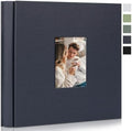 Photo Album 4x6 Pictures 600 Pockets Linen Cover Gray Blue by Remowith