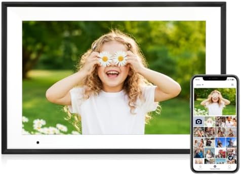 Digital Picture Frame 10.1 Inch Digital Photo Frame 32GB Storage, WiFi Picture Frame with1280x800 IPS Touch Screen, Auto-Rotate Photo Frame Share Your Photos and Videos via AiMOR App, Black by AnnaBella